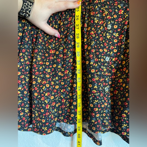 Maeve by Anthropologie Floral Marlie Button Front Tunic Mini Dress size 14 - Picture 4 of 10